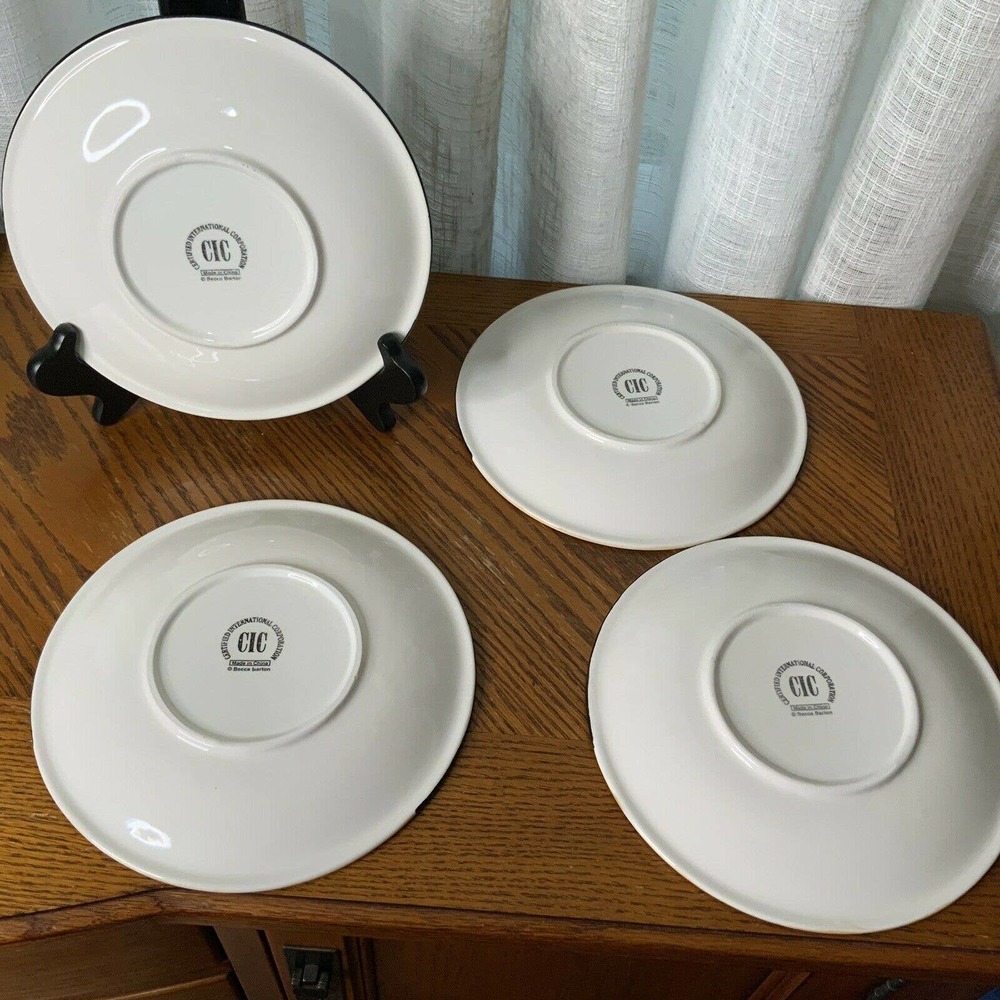 Certified Int'l Midnight Penguin Dessert Plates 8” - Picture 6 of 8